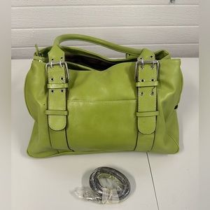 Bright green shoulder or crossbody purse